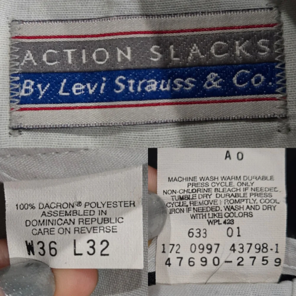 Levi's Action Slacks Classic Fit Black Dress Pants Mens 36x32 (D034)